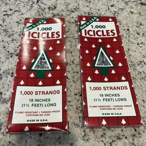 Lot Of 2 Boxes 1965 Vintage Rauch Industries Tinsel Icicles New Unopened Sealed